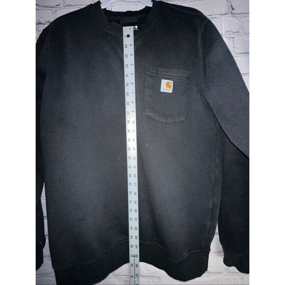 Carhartt Loose Fit Midweight Black Crewneck Pocket Sweatshirt Men’s Small - Picture 9 of 9